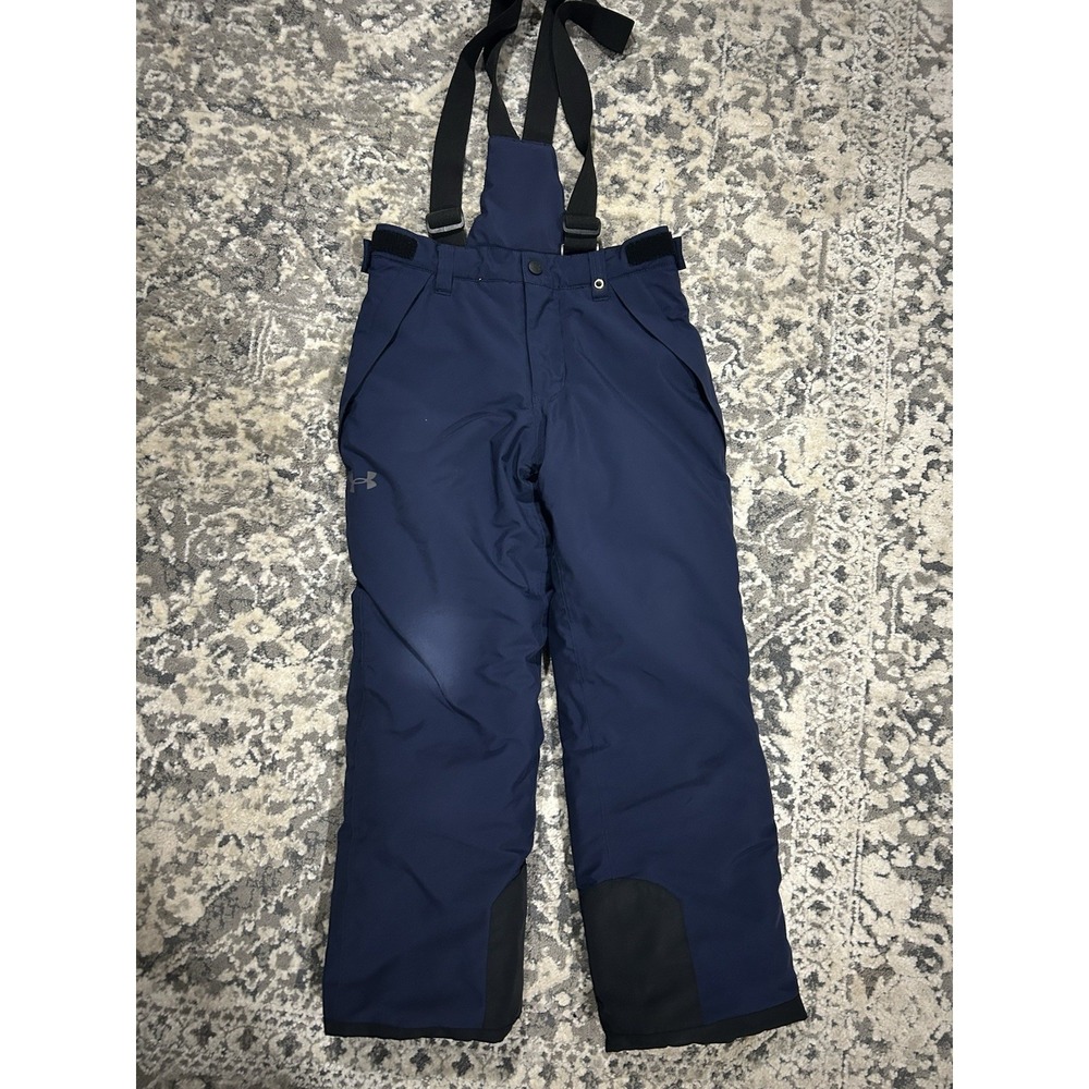 Under Armour Navy Blue‎ Boys Snow Bibs Size YMD